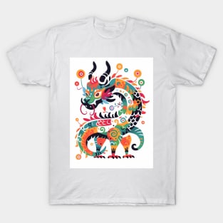 Majestic Dragon Pattern Design T-Shirt